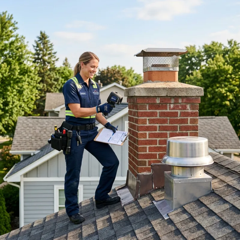Technician inspecting a Mentone roof cavity and ductwork for a dead bird